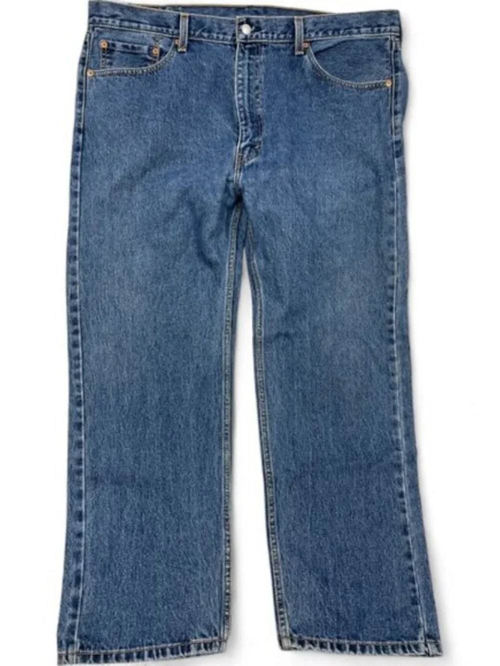 Levi's 505 Blue Regular Straight Leg Denim Jeans Men's 42x30